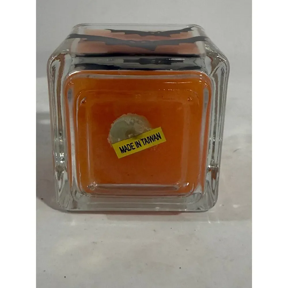 VINTAGE Collectable Halloween Bat Candles Set of 3 Glass Holders Taiwan New Box